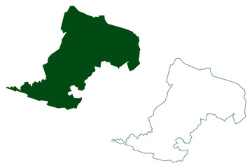 Fototapeta premium Minatitlan municipality (Free and Sovereign State of Colima, Mexico, United Mexican States) map vector illustration, scribble sketch Minatitlán map