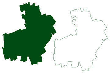 Nazas municipality (Estado Libre y Soberano de Durango, Mexico, United Mexican States) map vector illustration, scribble sketch Nazas map