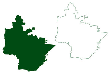 Nombre de Dios municipality (Estado Libre y Soberano de Durango, Mexico, United Mexican States) map vector illustration, scribble sketch Nombre de Dios map