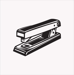 Office tool and staple. A metal stapler with curved jaws and extractor. Office supplies, extraction equipment. Isolated flat vector graphic artwork on white background