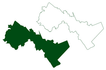 Ocampo municipality (Estado Libre y Soberano de Durango, Mexico, United Mexican States) map vector illustration, scribble sketch Ocampo map