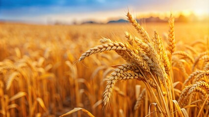 Fototapeta premium Stalk of golden autumn harvest crops