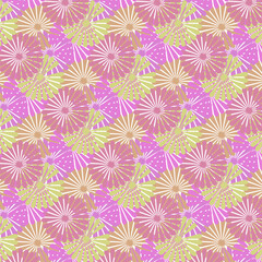  flowers pattern, seamless print of abstract  flowers, vector illustration of retro ditsy print. Floral seamless background for fashion design