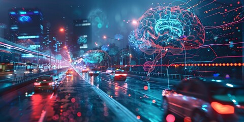 Fototapeta premium Neurons on the Go Understanding the Highways of the Brain 
