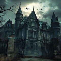 old castle in the night