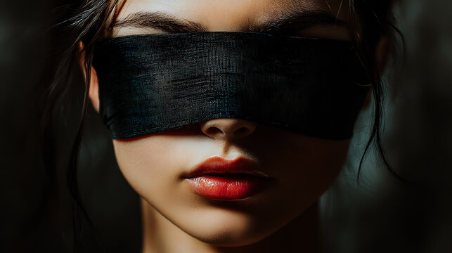 Femme avec les yeux band&eacute;s