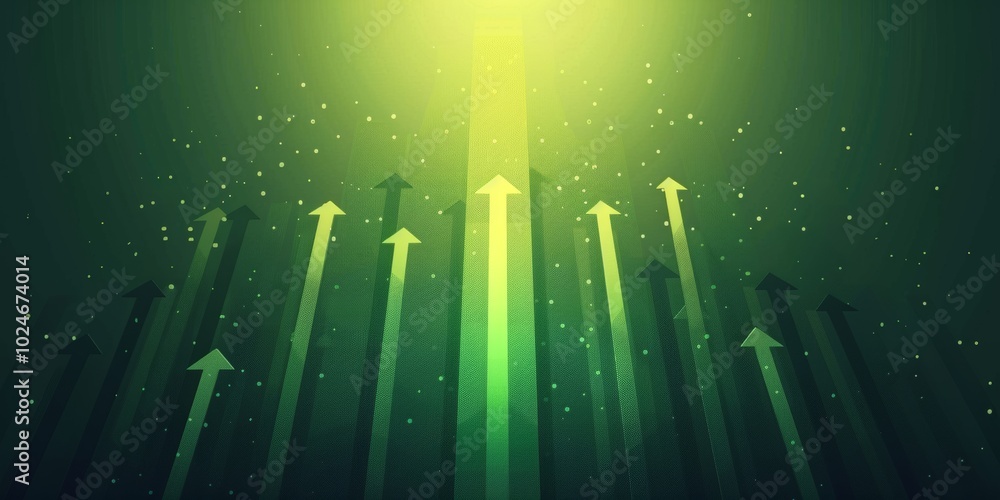 Poster abstract green gradient background with an arrow-shaped elements arrow flat design, vector illustrat