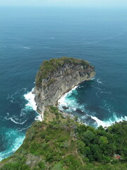 Stunning Coastal Aerial View of Rocky Sea Cliff
