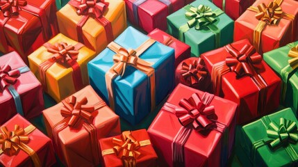 Colorful Christmas Presents Seamless Wallpaper Pattern