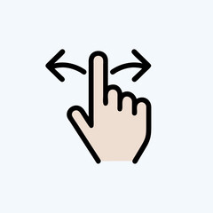 Swipe Gesture Icon for Touchscreen Interfaces.