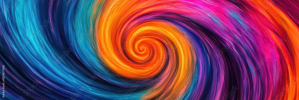 Poster neon vortex, a mesmerizing blend of vibrant colors swirling in dynamic patterns, creating an energet