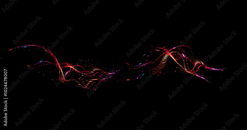 Poster wave pattern vector. 3d glowing abstract digital particles background. technology concept. abstract 