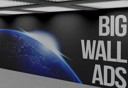 Realistic Wall Ad Mockup