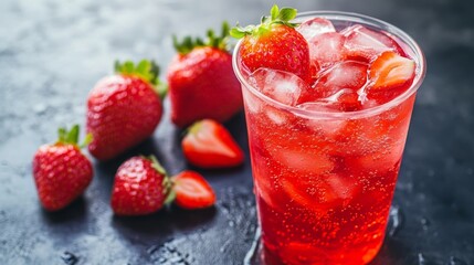 Strawberry-flavored carbonated beverage