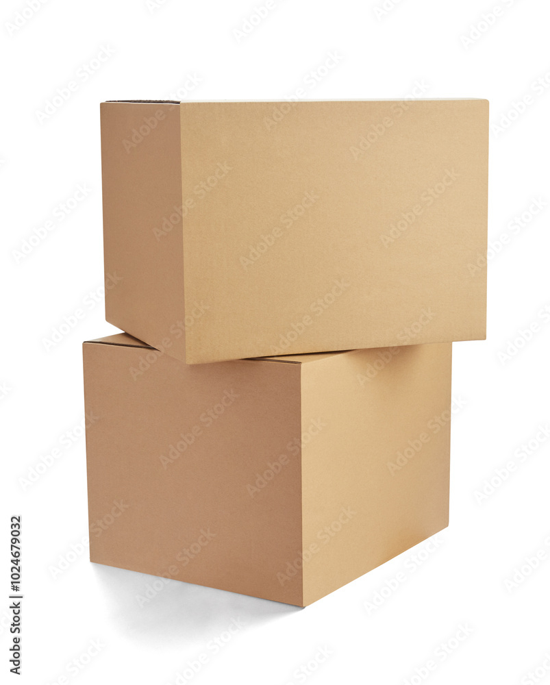 Poster cardboard box isolated on white