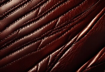 Fototapeta premium close view luxurious leather textures showcasing intricate patterns designs highlighting richness detail, artisan, alternative, aesthetic, beautiful