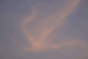 beautiful orange cloudy afternoon bright blue clouds, warm, sunset
