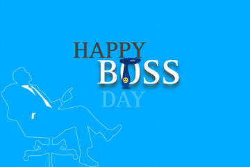 appy boss day celebration poster on blue background