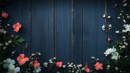 Wildflowers, dark wood