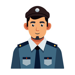 Security guard vector color drawing