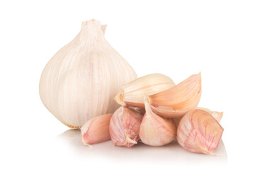 garlic slice isolated on white background