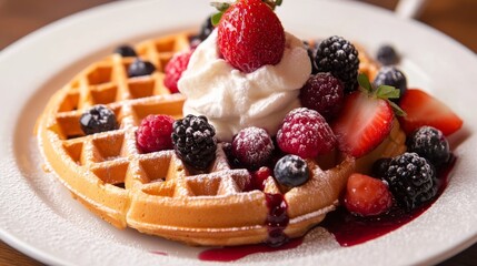 Waffles and berries: a classic combo