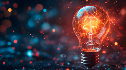 light bulb on the dark background