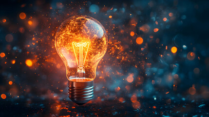 light bulb on the dark background