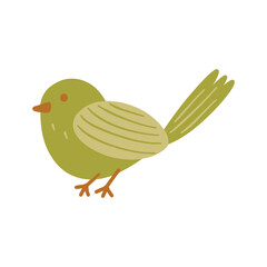 a cartoon of cute green bird in transparant background