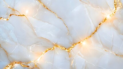Luxurious Flowing Marble Texture with Sparkling Golden Veins and Diamonds