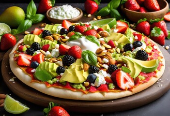 vibrant close colorful assortment delicious featuring sweets captivating display layout, appetizing, burst, banquet, board, casual, crunchy, culinary