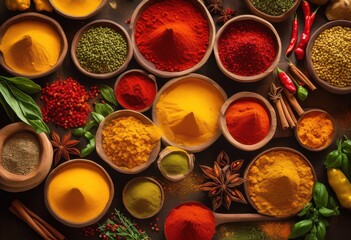 impressive levitation colorful spices culinary ingredients hovering midair amidst vibrant culinary background, colors, cooking, herbs, jar, freshness, visual
