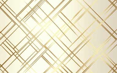A stylish abstract pattern featuring intersecting golden lines on a light background.