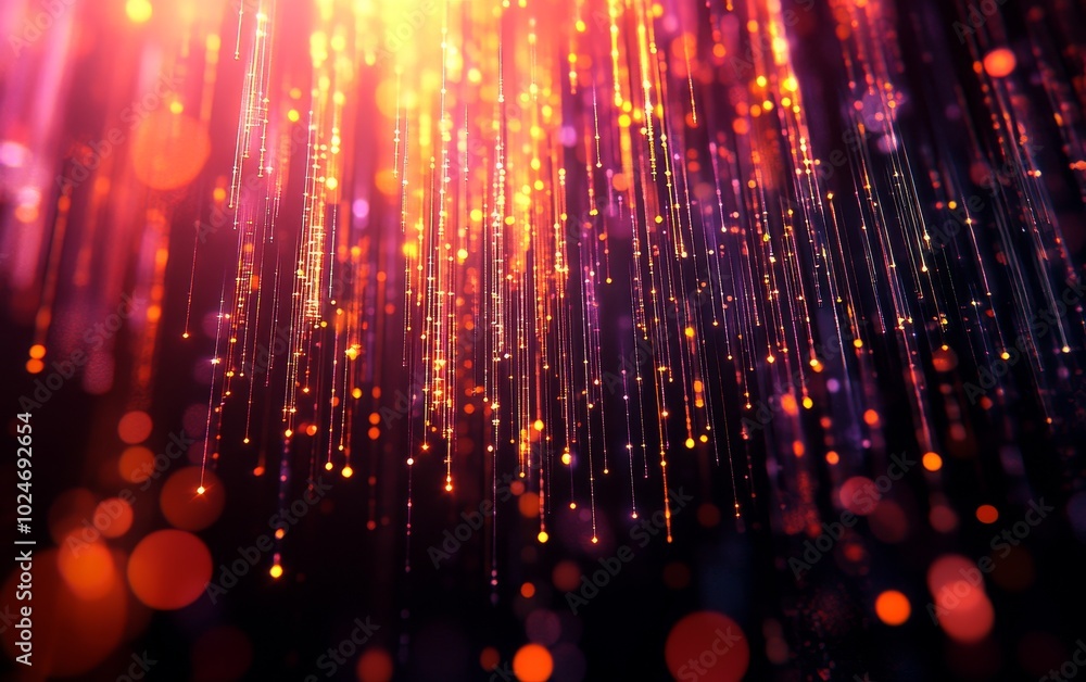Poster a vibrant display of colorful light streaks and bokeh effects, creating an abstract, energetic atmos