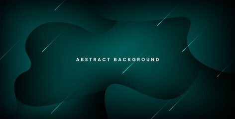 abstract green color wave  papercut geometric shape overlap layers background. eps10 vector