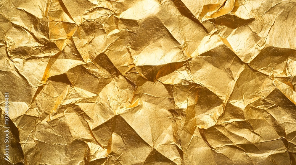 Poster shimmering opulent golden abstract texture with intricate dimensional patterns