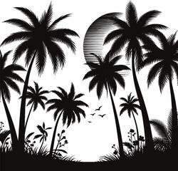 palm trees silhouette