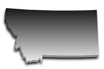 3d Map of Montana state with color. United State of America, US, United State
