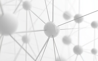 Abstract representation of interconnected nodes and lines, symbolizing networks or molecular structures.