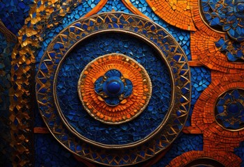 Fototapeta premium vibrant close textured wall surfaces showcasing rich patterns colors uniquely elaborate designs, aesthetic, backdrop, banquette, beam, bezel, blur, detail