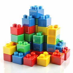Fototapeta premium A pile of colorful toy building blocks ready for play.**