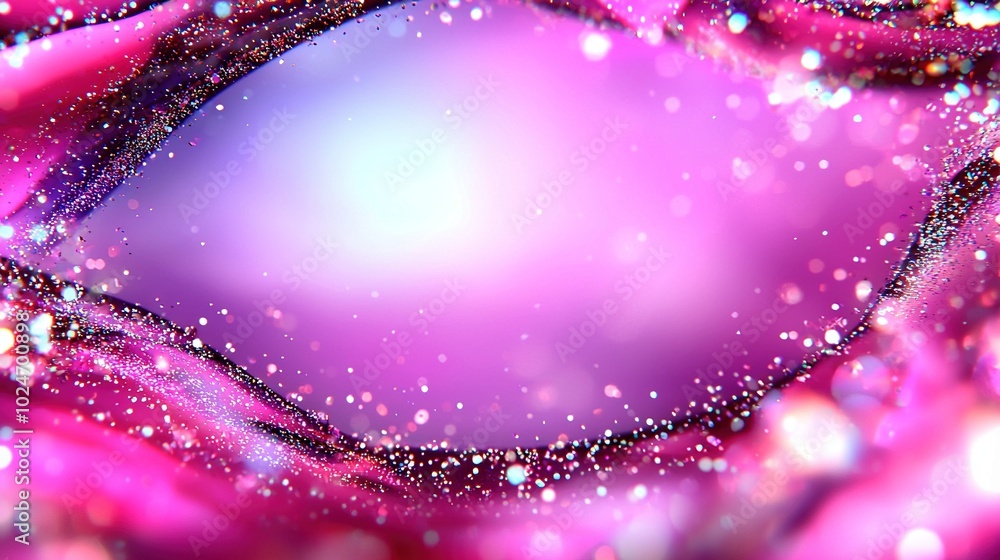 Poster a clear picture of a purple and pink backdrop with a sharp image of a round object at the middle