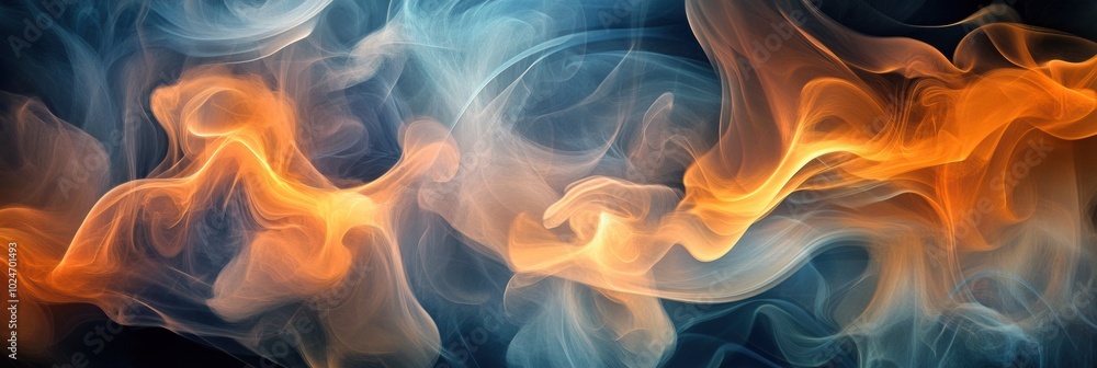 Aufkleber twisting abstract smoke patterns, intricate formations of swirling smoke creating a mesmerizing visu
