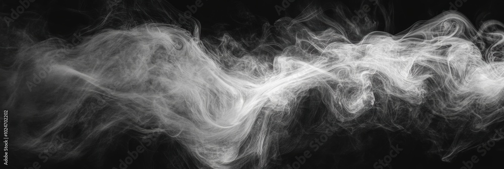 Poster twisting smoke plumes, intricate patterns of abstract smoke curling and intertwining, creating a vis