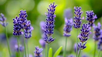 Fototapeta premium Lavender's purple blooms adorn.