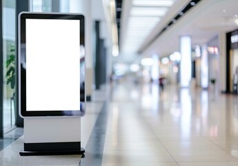 Mock up, empty digital billboard in shopping mall	