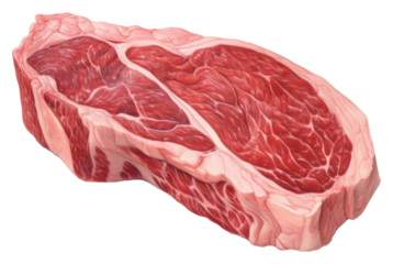 PNG Steak beef meat food, digital paint illustration.