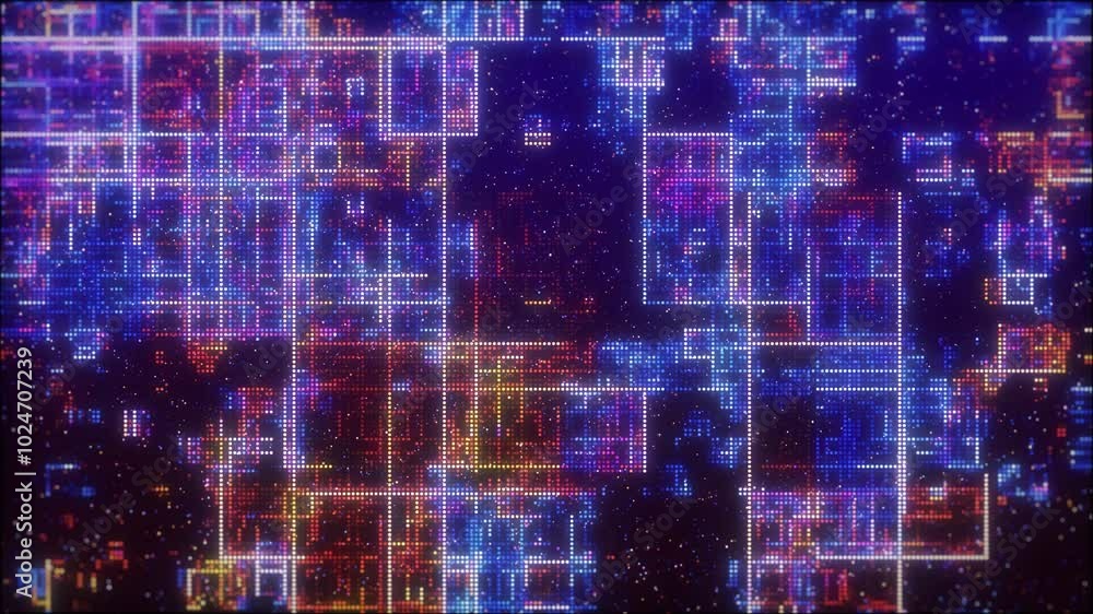Poster abstract data and technology background, blue digital and high-tech concept. motion graphics for bac