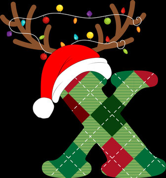 christmas font letter x
