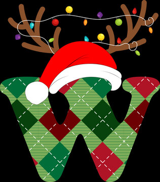 christmas font letter w